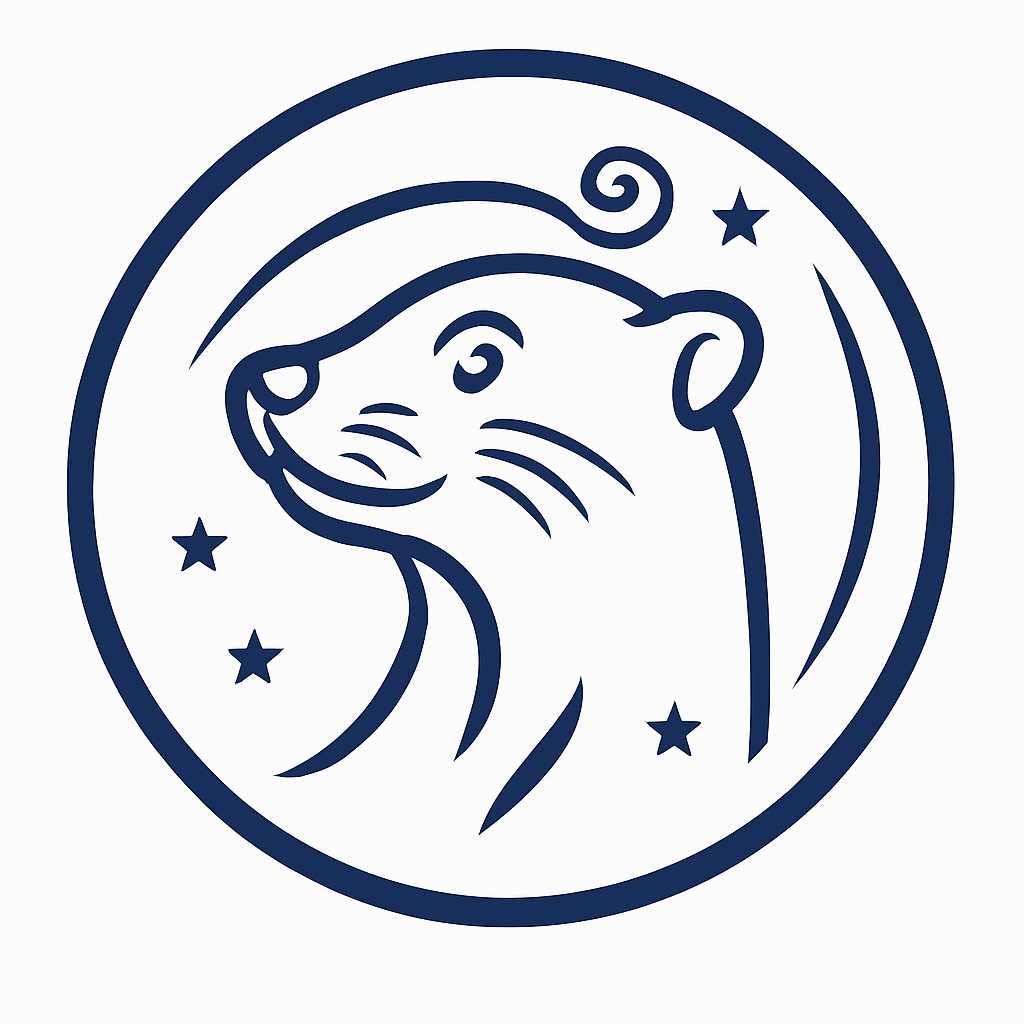Dizzy Otter Logo - Navy