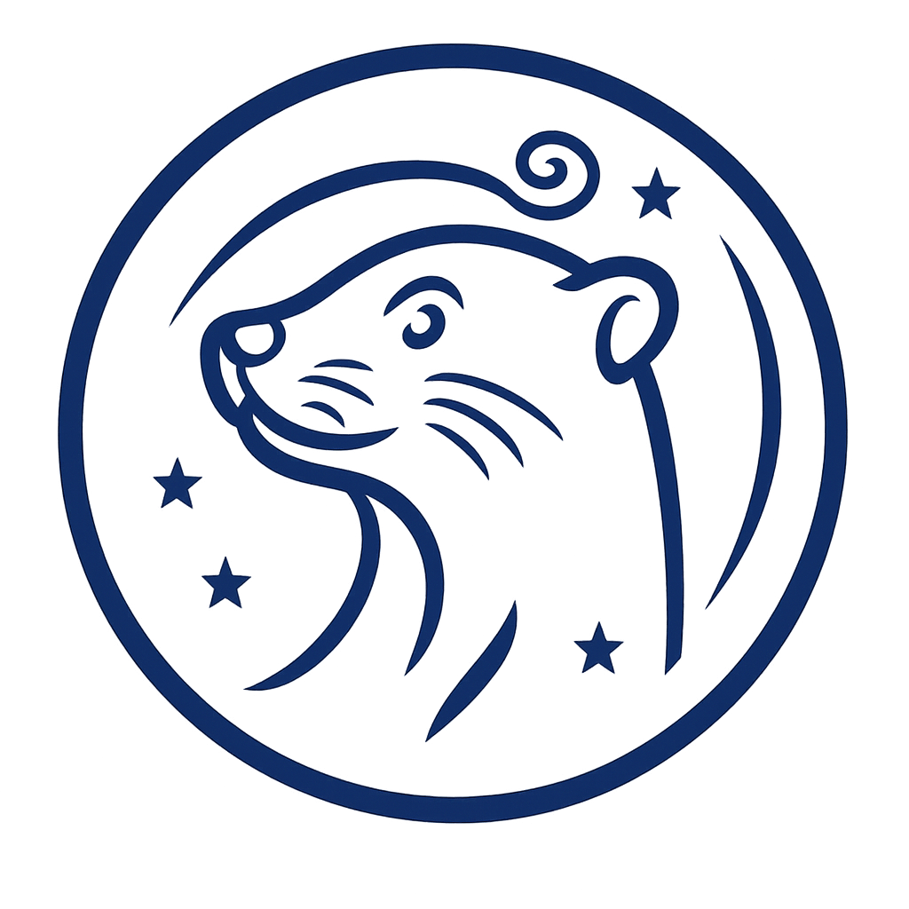 Dizzy Otter Logo - Navy Transparent