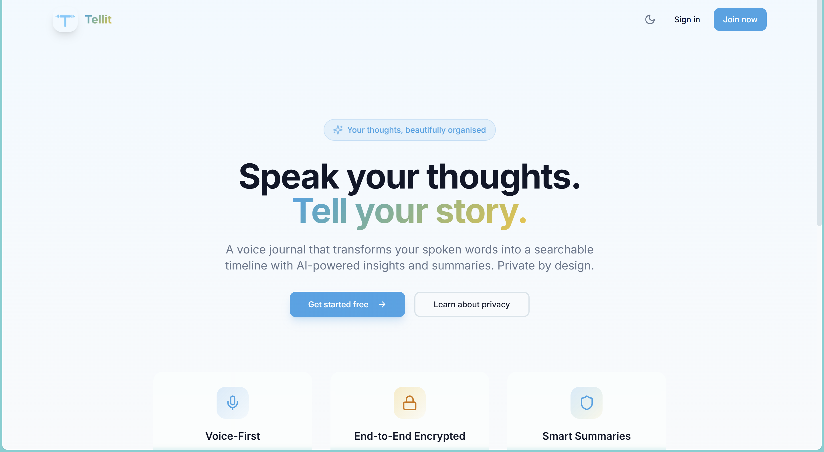 Tellit, screenshot